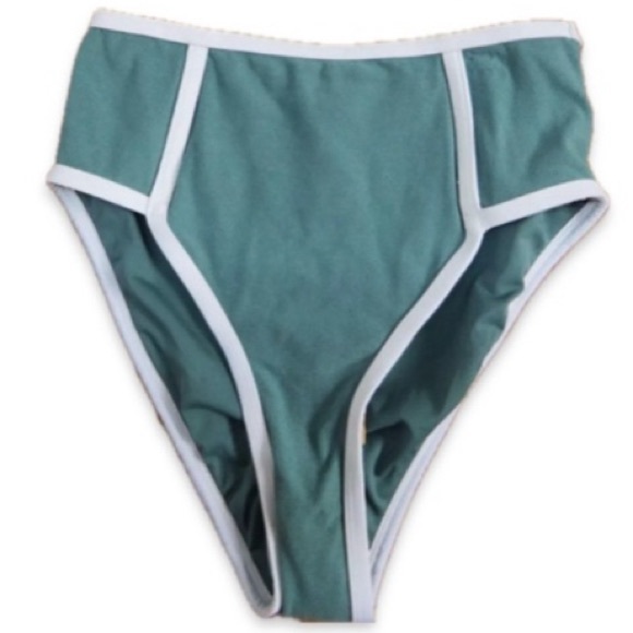 NWT [Kona Sol] Bandeau Swimsuit High Waisted Green BOTTOMS Women’s Sz XS-3XL - Picture 7 of 10